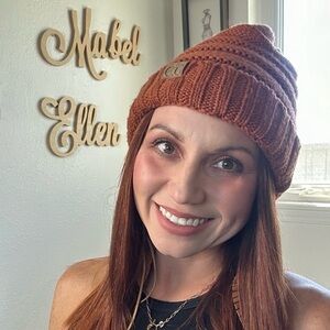 C.C trendy & cozy Ribbed Knit Beanie - rustic Brown